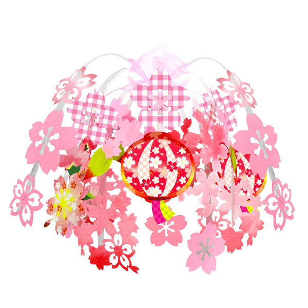桜満開ぼんぼりドロップ｜春の装飾・飾り｜店舗装飾・ディスプレイ用品 